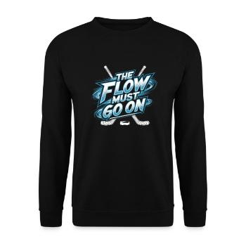 Hockey-Liebe – Der Flow geht weiter - Unisex Pullover - Schwarz - Vorne - Alina (178cm) & Michal (187cm)