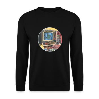 Retro-Tech: The Beginnings of the Computer World! - Unisex Sweatshirt - black - Front - Alina (178cm) & Michal (187cm)
