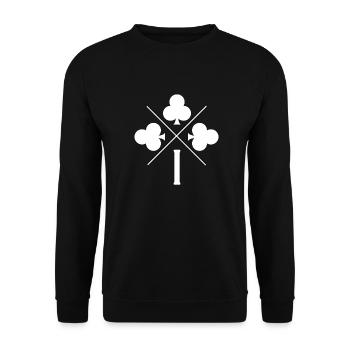 Lettre i trèfle porte bonheur - Sweat-shirt Unisexe - noir - Devant - Alina (178cm) & Michal (187cm)