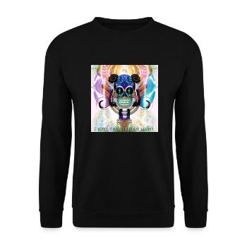 Totenkopf hell - Unisex Pullover - Schwarz - Vorne - Alina (178cm) & Michal (187cm)