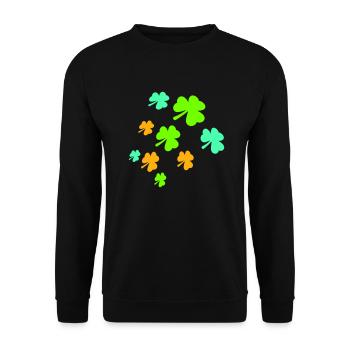 Shamrock Many Three-Leaf Leaves Green Pattern - Unisex Sweatshirt - black - Front - Alina (178cm) & Michal (187cm)