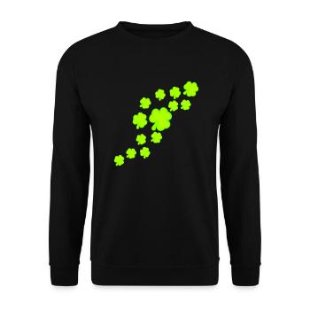 Shamrock Many Three-Leaf Leaves Green Pattern - Unisex Sweatshirt - black - Front - Alina (178cm) & Michal (187cm)