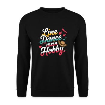 Line Dance mein Hobby - Unisex Pullover - Schwarz - Vorne - Alina (178cm) & Michal (187cm)