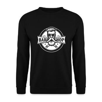 logo barbershop hipster - Sweat-shirt Unisexe - noir - Devant - Alina (178cm) & Michal (187cm)