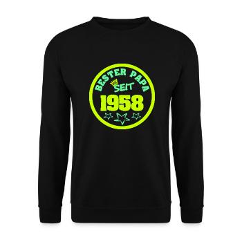 1958 - Unisex Pullover - Schwarz - Vorne - Alina (178cm) & Michal (187cm)