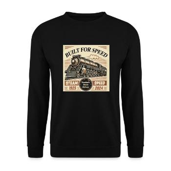 Grandads Steam Railway - Unisex Sweatshirt - black - Front - Alina (178cm) & Michal (187cm)