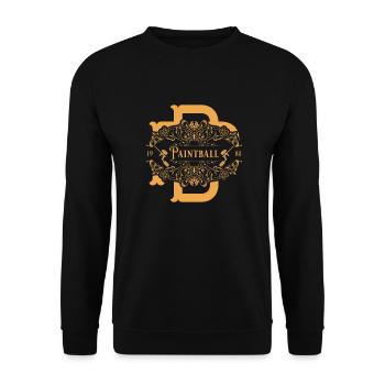 Vintage Paintball Logo im viktorianischen Stil - Unisex Pullover - Schwarz - Vorne - Alina (178cm) & Michal (187cm)