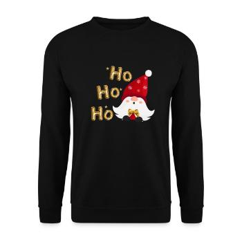 Ho ho ho with Santa - Unisex Sweatshirt - black - Front - Alina (178cm) & Michal (187cm)