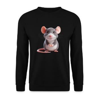 Maus 3 - Unisex Pullover - Schwarz - Vorne - Alina (178cm) & Michal (187cm)