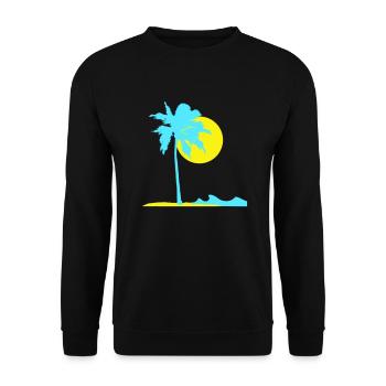 Palm Tree Island Plage Vacances Soleil Mer Belle Soirée - Sweat-shirt Unisexe - noir - Devant - Alina (178cm) & Michal (187cm)