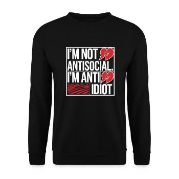 Introverti et pointilleux - Sweat-shirt Unisexe - noir - Devant - Alina (178cm) & Michal (187cm)
