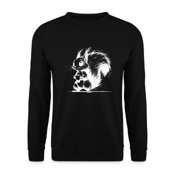 Écureuil drôle d’enfants avec croquis de café - Sweat-shirt Unisexe - noir - Devant - Alina (178cm) & Michal (187cm)