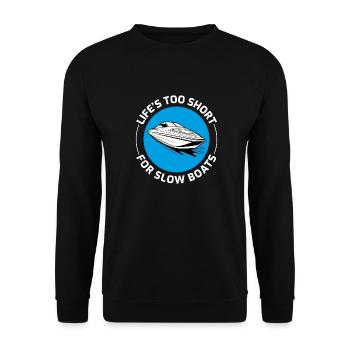 Speedboat Lifestyle Design for Fast Boating Fans - Unisex Sweatshirt - black - Front - Alina (178cm) & Michal (187cm)