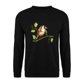 Bunter Vogel - Unisex Pullover - Schwarz - Vorne - Alina (178cm) & Michal (187cm)