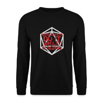 Barbarians Do It Whilst Raging - Unisex Sweatshirt - black - Front - Alina (178cm) & Michal (187cm)