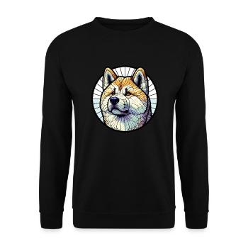 Akita Inu - Unisex Sweatshirt - black - Front - Alina (178cm) & Michal (187cm)
