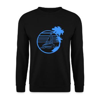Ship Sun Stripe Sailor Captain Water Boat - Unisex Sweatshirt - black - Front - Alina (178cm) & Michal (187cm)