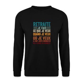Lustiger Rentner Ich mache, was ich will, wenn - Unisex Pullover - Schwarz - Vorne - Alina (178cm) & Michal (187cm)