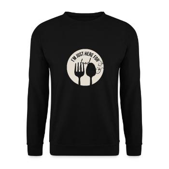 Here for Food - Design minimaliste - Sweat-shirt Unisexe - noir - Devant - Alina (178cm) & Michal (187cm)