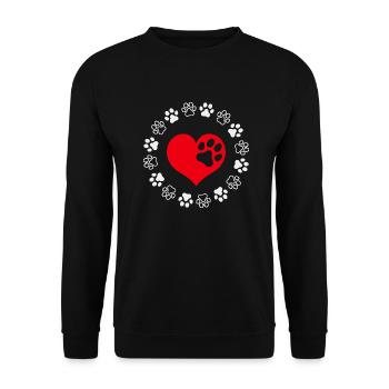 J aime les chiens - Sweat-shirt Unisexe - noir - Devant - Alina (178cm) & Michal (187cm)