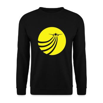 Airplane Flying In The Sun Flying Stripe Round - Unisex Sweatshirt - black - Front - Alina (178cm) & Michal (187cm)