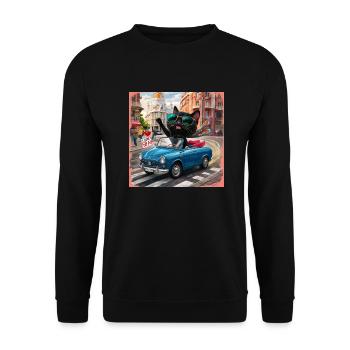Cat on tour - I love Spain! - Madrid - Unisex Sweatshirt - black - Front - Alina (178cm) & Michal (187cm)