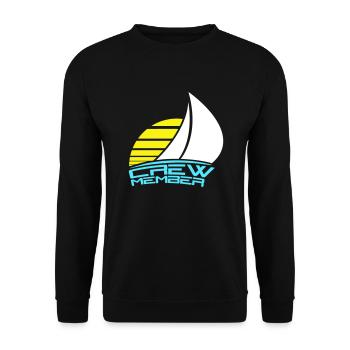 Crew Member Text Sonne Team Mitglied Segelcrew Fun - Unisex Pullover - Schwarz - Vorne - Alina (178cm) & Michal (187cm)