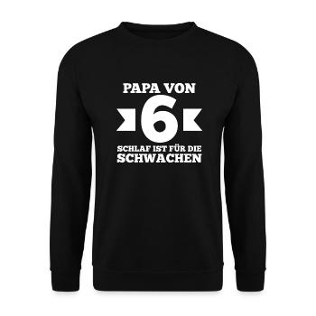 Dad of 6 children - Unisex Sweatshirt - black - Front - Alina (178cm) & Michal (187cm)