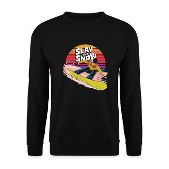 Posez le design du snowboarder sur neige - Sweat-shirt Unisexe - noir - Devant - Alina (178cm) & Michal (187cm)