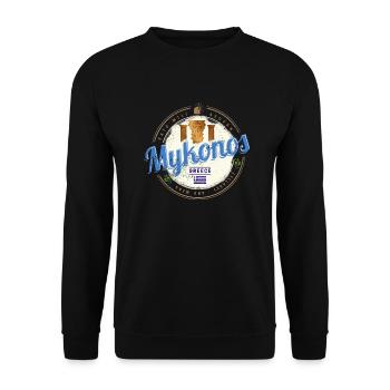 Mykonos Kykladen Inseln Griechenland Souvenir - Unisex Pullover - Schwarz - Vorne - Alina (178cm) & Michal (187cm)