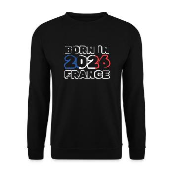 Born in 2026 - Unisex Sweatshirt - black - Front - Alina (178cm) & Michal (187cm)