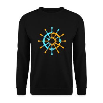 Ship Steering Steering Steering Wheel Sailing Vintage - Unisex Sweatshirt - black - Front - Alina (178cm) & Michal (187cm)