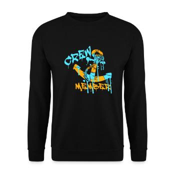 Segeln Crew Member Anker Graffiti Spray Tropfen - Unisex Pullover - Schwarz - Vorne - Alina (178cm) & Michal (187cm)