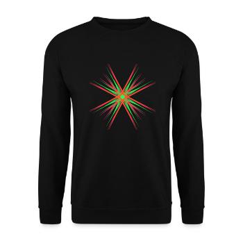Star made of several bright colors - Unisex Sweatshirt - black - Front - Alina (178cm) & Michal (187cm)