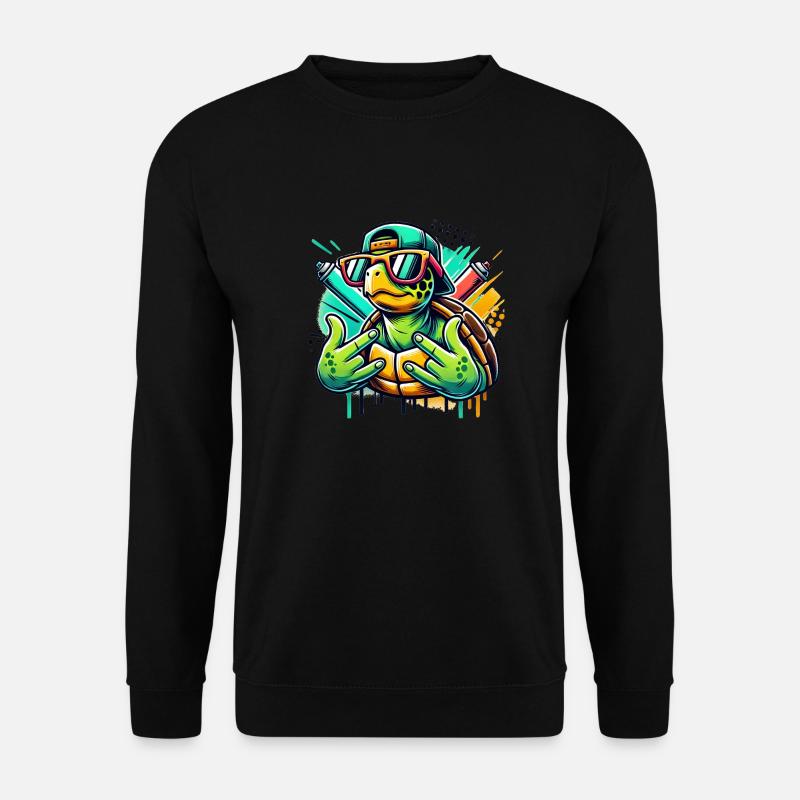 Cool turtle with sunglasses - Unisex Sweatshirt - black