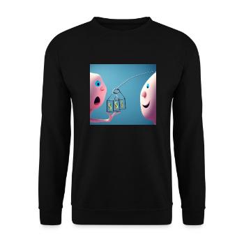 Autistic Art - Beziehung - Unisex Pullover - Schwarz - Vorne - Alina (178cm) & Michal (187cm)