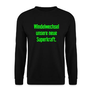 Diaper change – our new superpower - Unisex Sweatshirt - black - Front - Alina (178cm) & Michal (187cm)