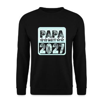 Papa 2027 - Unisex Pullover - Schwarz - Vorne - Alina (178cm) & Michal (187cm)