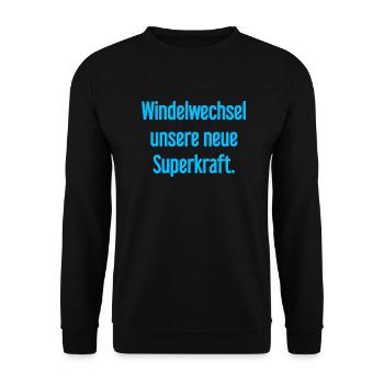 Diaper change – our new superpower - Unisex Sweatshirt - black - Front - Alina (178cm) & Michal (187cm)