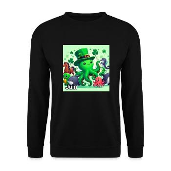 JUIN - Sweat-shirt Unisexe - noir - Devant - Alina (178cm) & Michal (187cm)