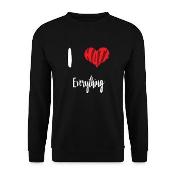 Hass alles Stopp Hass Anti Hass - Unisex Pullover - Schwarz - Vorne - Alina (178cm) & Michal (187cm)