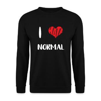 Hass Normal Stopp Hass Anti Hass - Unisex Pullover - Schwarz - Vorne - Alina (178cm) & Michal (187cm)