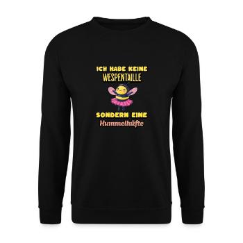 Lustiges Hummel Geschenkidee mit witzigem Spruch - Unisex Pullover - Schwarz - Vorne - Alina (178cm) & Michal (187cm)