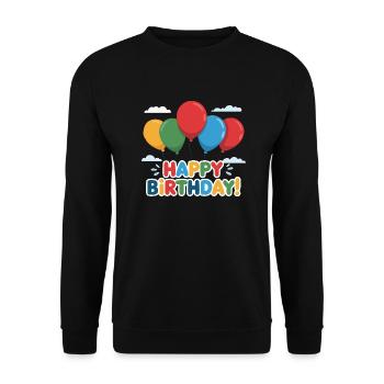 BON ANNIVERSAIRE - Sweat-shirt Unisexe - noir - Devant - Alina (178cm) & Michal (187cm)