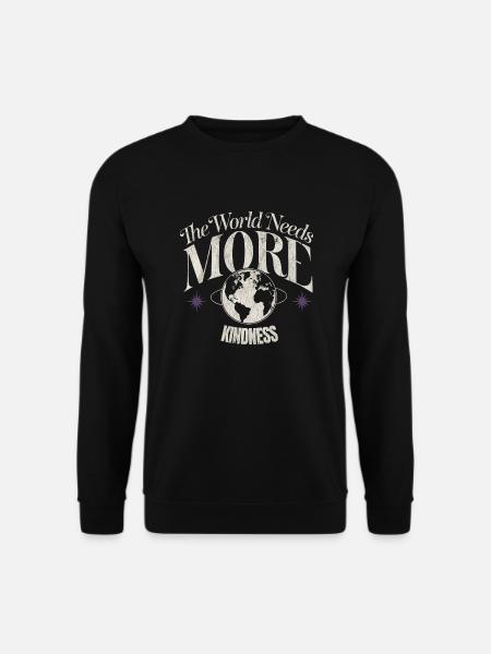 Die Welt braucht mehr Freundlichkeit Globus-Design - Unisex Pullover - Schwarz
