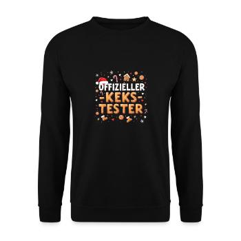 Offizieller Kekstester Weihnachten Lustig Winter - Unisex Pullover - Schwarz - Vorne - Alina (178cm) & Michal (187cm)