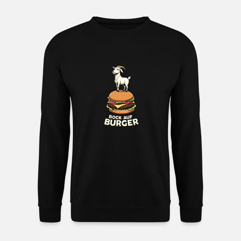Bock Auf Burger Lustiger Burger Spruch Burger - Unisex Pullover - Schwarz