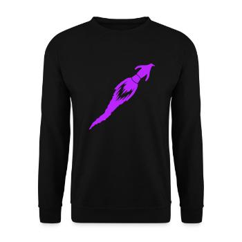 Lustiger Pinguin Rakete Feuer Spaß Flug Fliegen - Unisex Pullover - Schwarz - Vorne - Alina (178cm) & Michal (187cm)