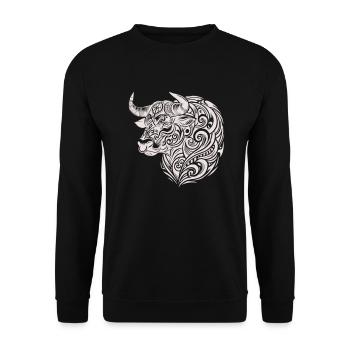 Taureau Tribal - Sweat-shirt Unisexe - noir - Devant - Alina (178cm) & Michal (187cm)