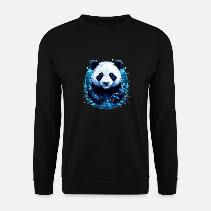 Panda im Wasser - Unisex Pullover - Schwarz